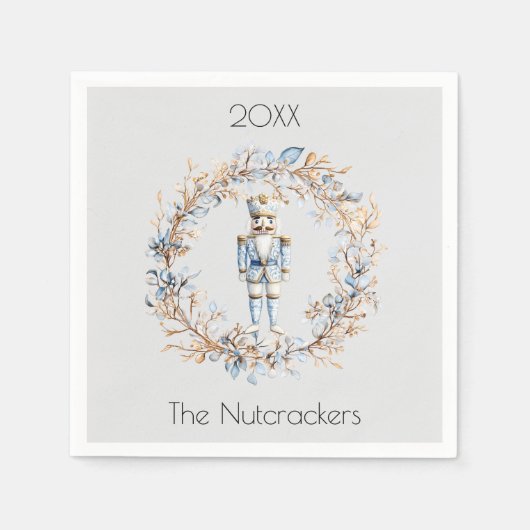 クリスマスナツクラッカーの水色 スタンダードカクテルナプキン (正面)