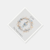 クリスマスナツクラッカーの水色 スタンダードカクテルナプキン (角)