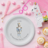 クリスマスナツクラッカーの水色 ペーパープレート (パーティー)