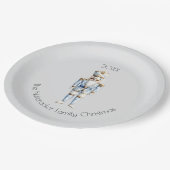 クリスマスナツクラッカーの水色 ペーパープレート (アングル)