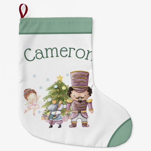 クリスマスナツクラッカーシュガープラム妖精&マウスキング ラージクリスマスストッキング (正面)