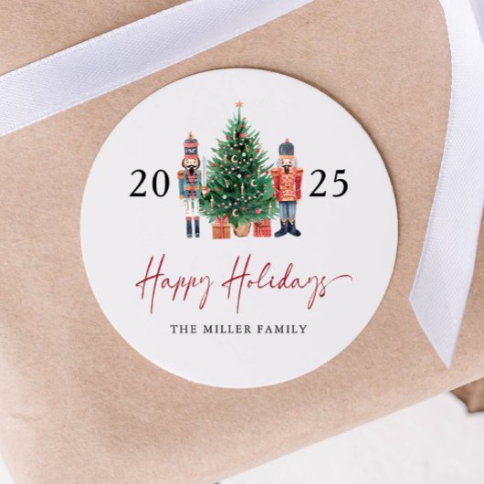 クリスマスナツクラッカーステッカー ラウンドシール