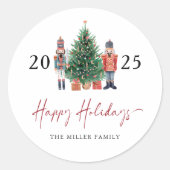 クリスマスナツクラッカーステッカー ラウンドシール (正面)