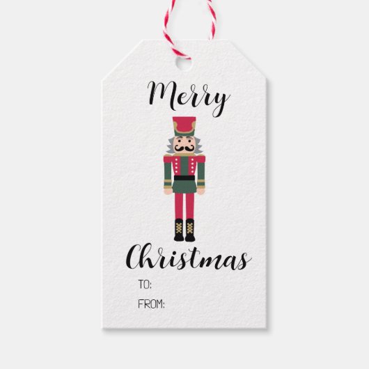 クリスマスナツクラッカーバレエイラストレーションギフトラベル ギフトタグ (正面)