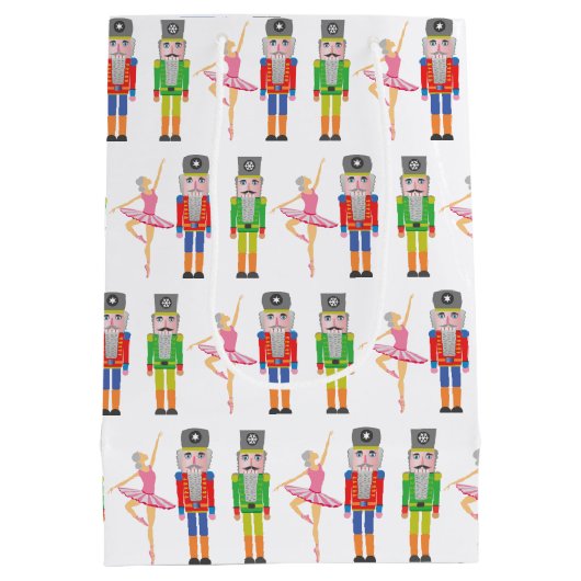 クリスマスナツクラッカーバレエダンサー ミディアムペーパーバッグ (裏面)