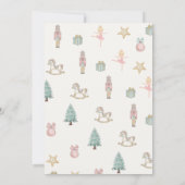 クリスマスナツクラッカーバレエピンクの水色ベビーs 招待状 (裏面)