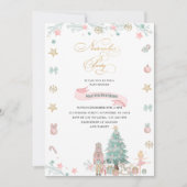 クリスマスナツクラッカーバレエピンクの水色ベビーs 招待状 (正面)