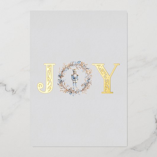 クリスマスナツクラッカーバレエ水彩写真 箔シーズンカード (正面)