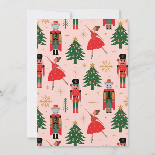 クリスマスナツクラッカーバレリーナベビーガール誕生日 招待状 (裏面)