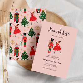 クリスマスナツクラッカーバレリーナベビーガール誕生日 招待状