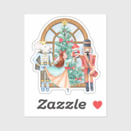 クリスマスナツクラッカーバレリーナマウスキングビニル シール