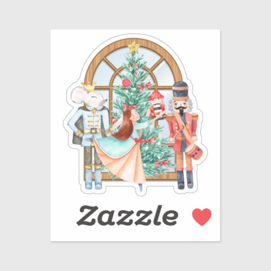 クリスマスナツクラッカーバレリーナマウスキングビニル シール (シート)