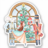 クリスマスナツクラッカーバレリーナマウスキングビニル シール (正面)