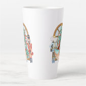 クリスマスナツクラッカーバレリーナマウスキング カフェラテマグ (正面)