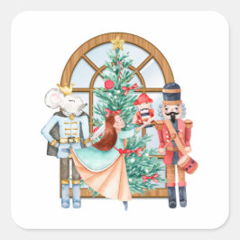 クリスマスナツクラッカーバレリーナマウスキング スクエアシール
