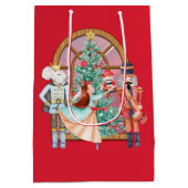 クリスマスナツクラッカーバレリーナマウスキング ミディアムペーパーバッグ (裏面)