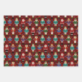 クリスマスナツクラッカーパターンラッピング紙シート ラッピングペーパーシート (正面2)