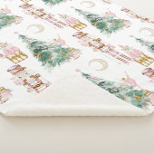 クリスマスナツクラッカーピンクの冬のワンダーランド シェルパブランケット (3/4)