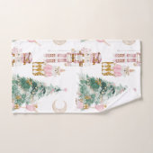 クリスマスナツクラッカーピンクの冬のワンダーランド バスタオルセット (ハンドタオル)