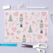 クリスマスナツクラッカーピンクパステル水彩 薄葉紙 (クラフト)