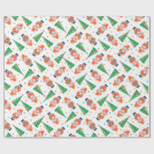 クリスマスナツクラッカーフェスティバルウィンターホリデーズ ラッピングペーパー (フラット)