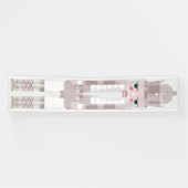 クリスマスナツクラッカーフランネルピンクのバナー 横断幕 (横)