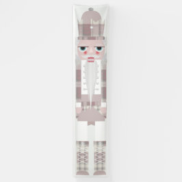 クリスマスナツクラッカーフランネルピンクのバナー 横断幕