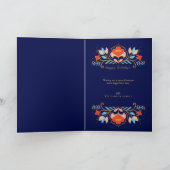 クリスマスナツクラッカーフローラフォークアート深いブルー シーズンカード (内部)