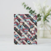 クリスマスナツクラッカープレイドブルーブルゴーニュ シーズンポストカード (スタンド正面)