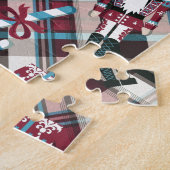 クリスマスナツクラッカープレイドブルーブルゴーニュ ジグソーパズル (側面)