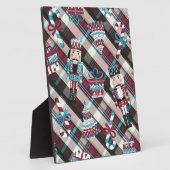 クリスマスナツクラッカープレイドブルーブルゴーニュ フォトプラーク (側面)