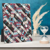 クリスマスナツクラッカープレイドブルーブルゴーニュ フォトプラーク (側面)