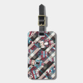 クリスマスナツクラッカープレイドブルーブルゴーニュ ラゲッジタグ (正面縦)