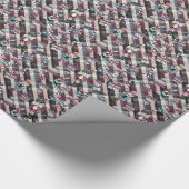 クリスマスナツクラッカープレイドブルーブルゴーニュ ラッピングペーパー (角)