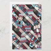 クリスマスナツクラッカープレイドブルーブルゴーニュ 便箋 (正面/裏面)