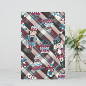 クリスマスナツクラッカープレイドブルーブルゴーニュ 便箋 (スタンド正面)