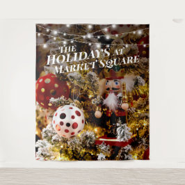 クリスマスナツクラッカーホリデーフォトバックドロップ タペストリー