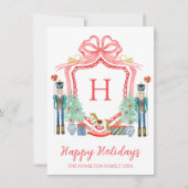 クリスマスナツクラッカーモノグラム写真 シーズンカード (正面)