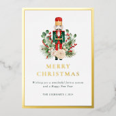 クリスマスナツクラッカーレッドベリーエレガント 箔シーズンカード (正面)