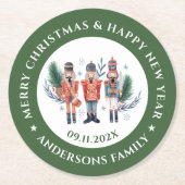 クリスマスナツクラッカー組成物 ラウンドペーパーコースター (正面)