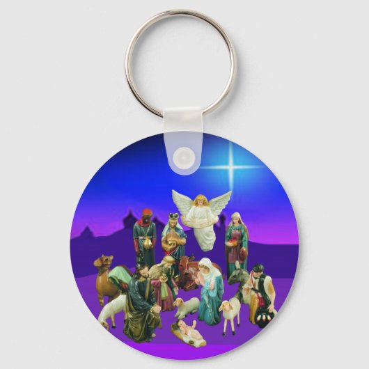 クリスマスナティバティシーンキーチェーン キーホルダー (正面)