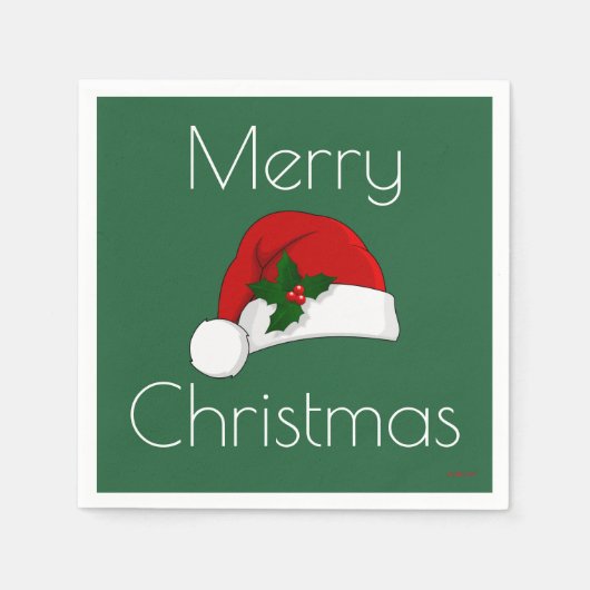 クリスマスナプキンスサンタハットHAMbyWG スタンダードカクテルナプキン (正面)
