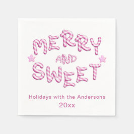 クリスマスナプキンスメリーブライトキャンディーケーンホリデー スタンダードカクテルナプキン