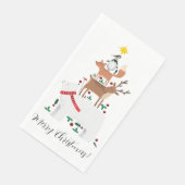 クリスマスナプキン新年動物かわいいイラストレーション (コーナー)