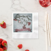 クリスマスナプキン 縁ありカクテルナプキン (インサイチュ)