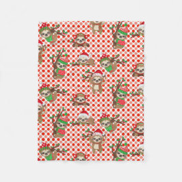 クリスマスナマケモノ毛布 フリースブランケット