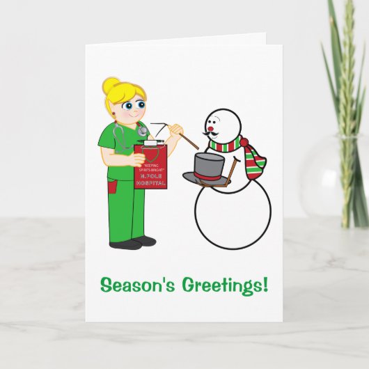 クリスマスナースの感謝 シーズンカード (正面)