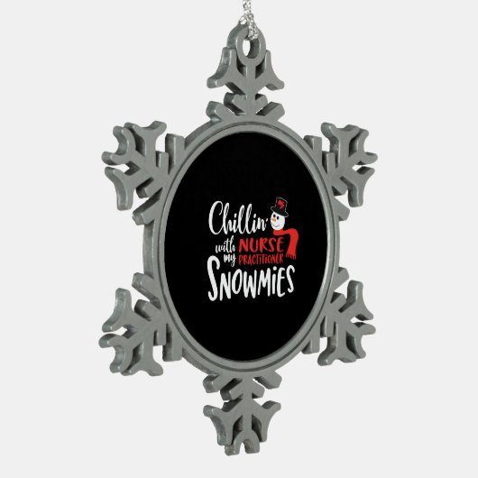 クリスマスナースの開業医、ナースnp スノーフレークピューターオーナメント (左)