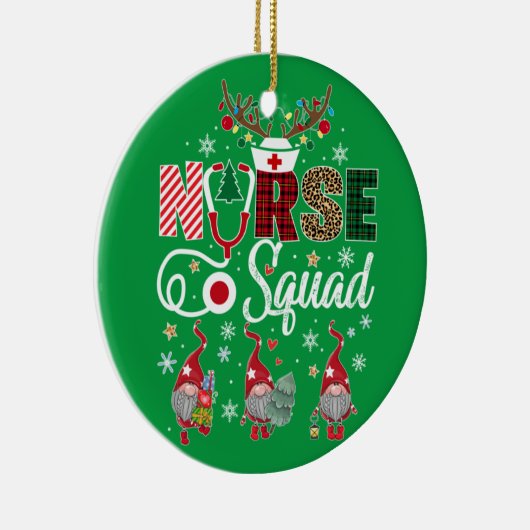 クリスマスナースクルー分隊クリスマス看護パジャマ セラミックオーナメント (右)