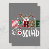 クリスマスナースクルー分隊クリスマス看護パジャマ 招待状 (正面/裏面)